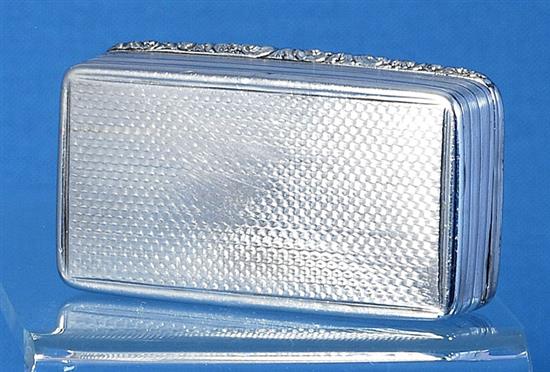 A William IV silver snuff box, by Taylor & Perry, Length 88mm Weight: 3oz/94grms